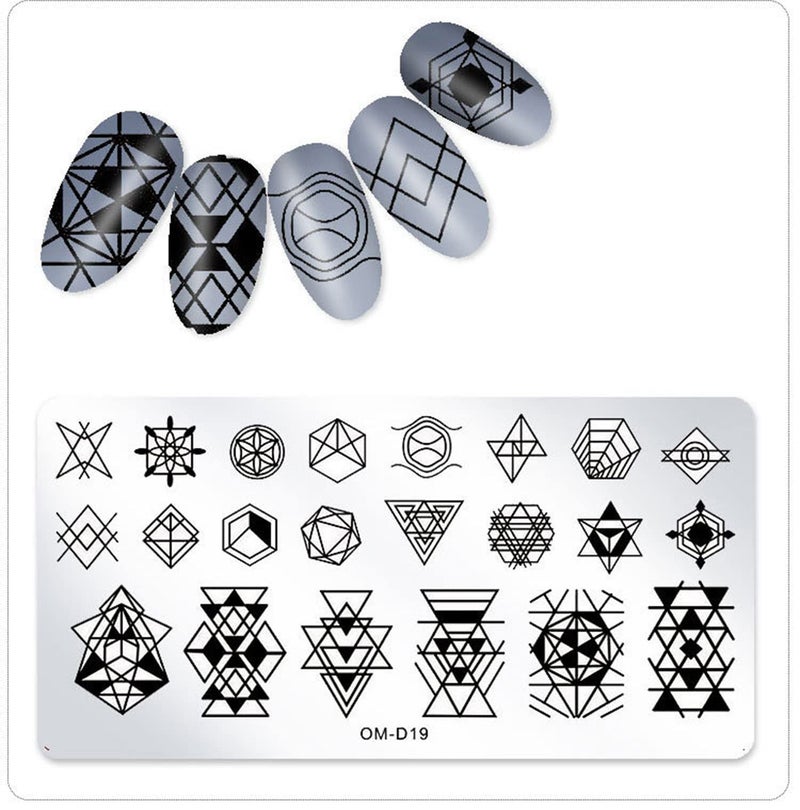 WOKOTO 6Pcs Nail Art Stamping Plates Kit Geometry Animal Flower Image Templates Stamping Nail Tools Stencils Plates for Women Nail Art Plates - Image 5
